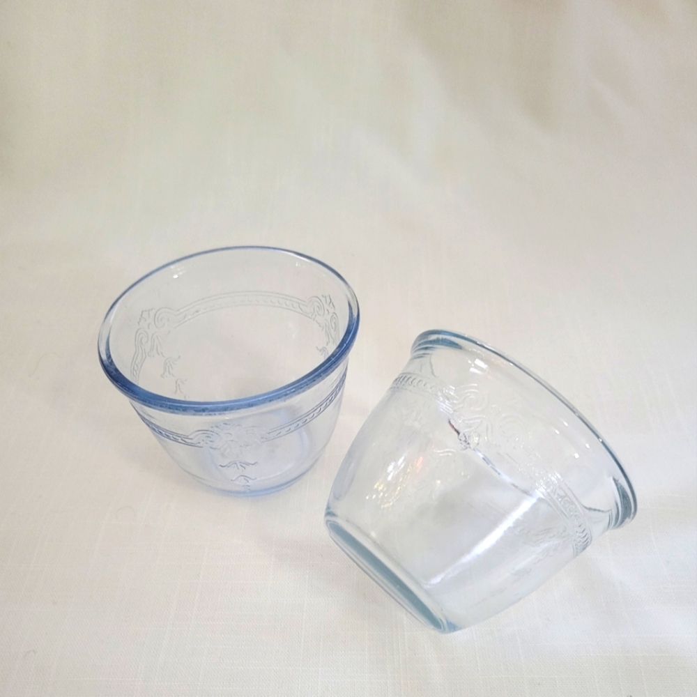 Vintage Fire King Sapphire Blue Philbe Custard Cups Set of 2
